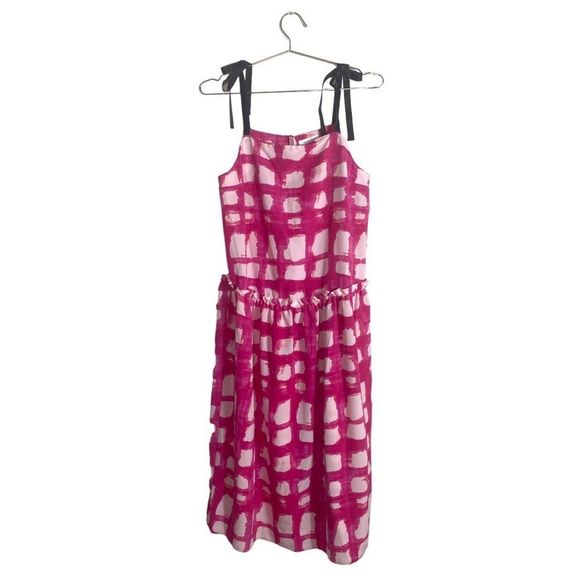 Topshop Checked Tie Shoulder Dress - Picture 4 of 6